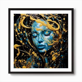 Blue And Yellow Painting Art Print