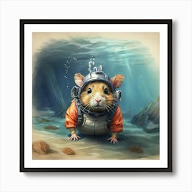 Underwater Hamster Art Print