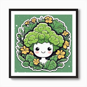 Kawaii Vegetable Sticker Art Print