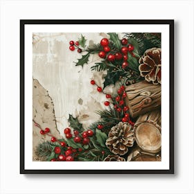 Christmas Holly 1 Art Print