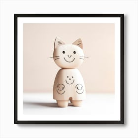 Wooden Cat 1 Art Print