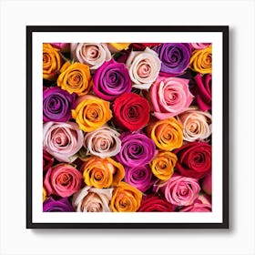 All Roses Colors Flat As Background (37) Art Print