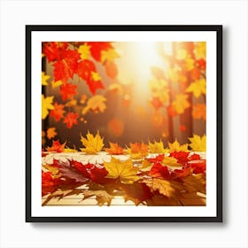 Autumn Leaves Background Art Print