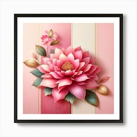 Pink Flower On A Pink Background Art Print