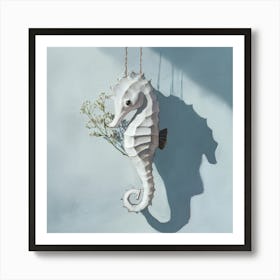 Seahorse Hanging Planter Art Print