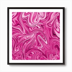 Hot Pink Liquid Marble Art Print