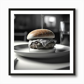 Burger On A Plate 12 Art Print