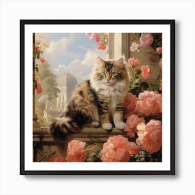 Cat In A Window Art Print