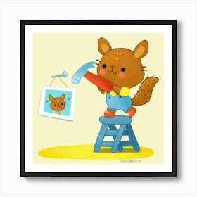 Kawaii Squirrel Home Decorating Art Print