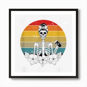 I Hate Everyone But Coffee Helps Funny Goth Skeleton Art Print