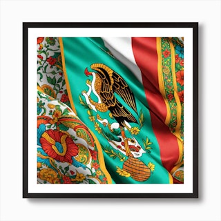 Flag Of Mexico 9 Art Print by Pat4U - Fy