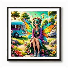 Fairy With A Van Art Print