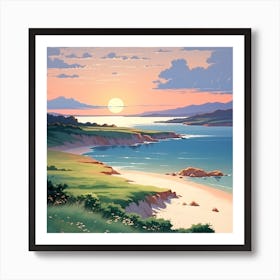 Sunset At The Beach 11 Art Print