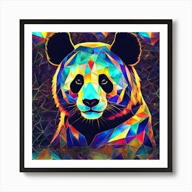 Vintage Modern Panda broken glass Art Print