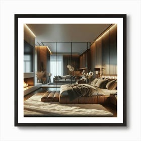 Modern Bedroom Design 1 Art Print