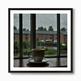 Rainy Day with Coffee Art Print