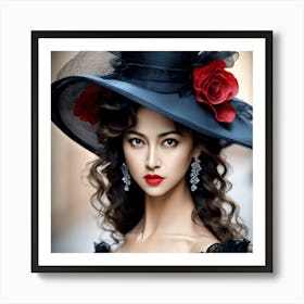 Woman In A Hat Art Print