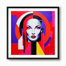 Hand Painted Abstract Piece Pretty Woman Art Print