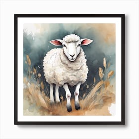 Watercolor Sheep Art Print