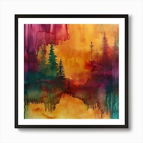 Sunset Forest Art Print