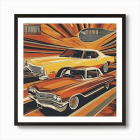 Retro Vintage Car 7 Art Print