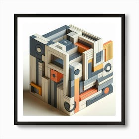 Abstract Sculpture With Geometric Shapes (4) Poster