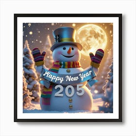 Leonardo Phoenix 10 A Whimsical Snowman Adorned With A Stylish 2 Art Print