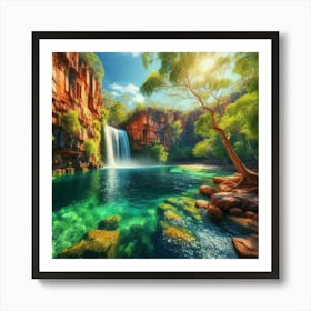 Waterfall In The Australian Outback Art Print