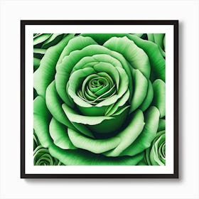 Green Roses 4 Art Print