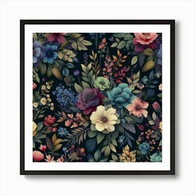 Floral Wallpaper 13 Art Print