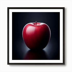 Red Apple On Black Background 3 Art Print