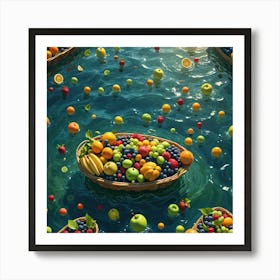 Fruit Baskets In The Water Art Print