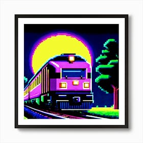 Pixel Train Art Print