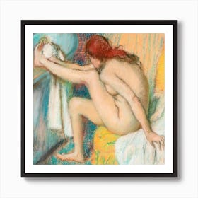 Naked Lady Woman Drying Her Foot, Edgar Degas Art Print