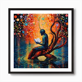 Octopus Reading Art Print