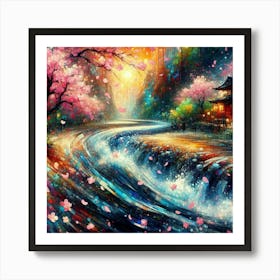 Cherry Blossom Trees In Full Bloom (3) Art Print