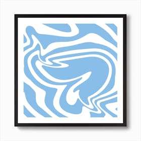 Light Blue Abstract Waves Art Print