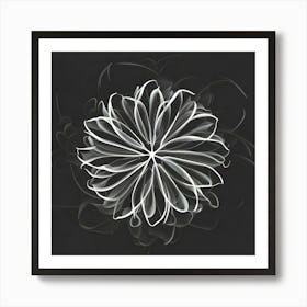 White Dahlia Flower Art Print