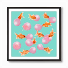 Bubblegum Goldfish Art Print