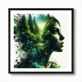 Woman In The Forest 2 Art Print