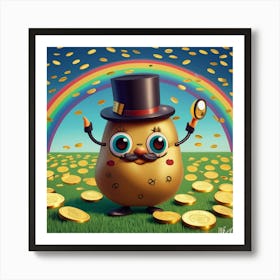 Potato With Gold Coins Art Print