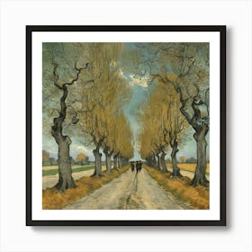 The Large Plane Trees Road Menders At Saint Rmy 1889 V 0 Art Print