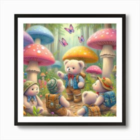 Teddy Bears In The Forest 1 Art Print