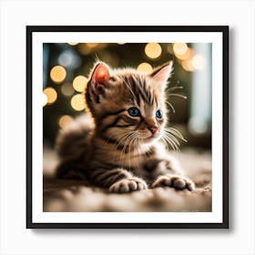 Christmas Kitten Art Print