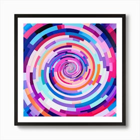 Abstract Colorful Spiral Background Art Print