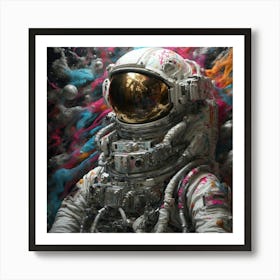 Vandalized Spacesuit Graffiti Art Print