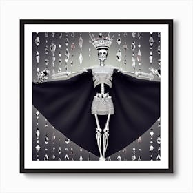 Skeleton With Diamonds Art Print
