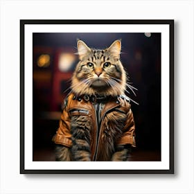 Firefly Dynamic Tabby Cat Rockstar Standing Boldly 79366 Art Print