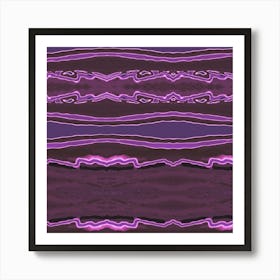 Purple And Black Stripes Art Print