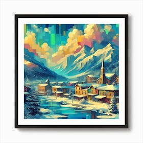 Winter Village 1 Art Print